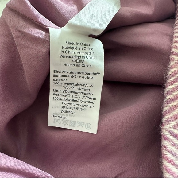 NWT J.Crew Wool Mini Skirt in Herringbone Ivory Mauve Size 10-B25 - Picture 7 of 10